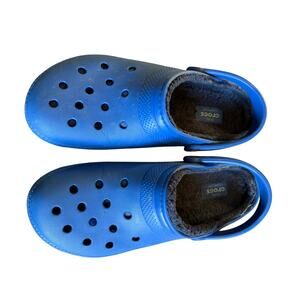 Men’s Crocs Sz 12 Sherpa lines.  Royal Blue - Preowned